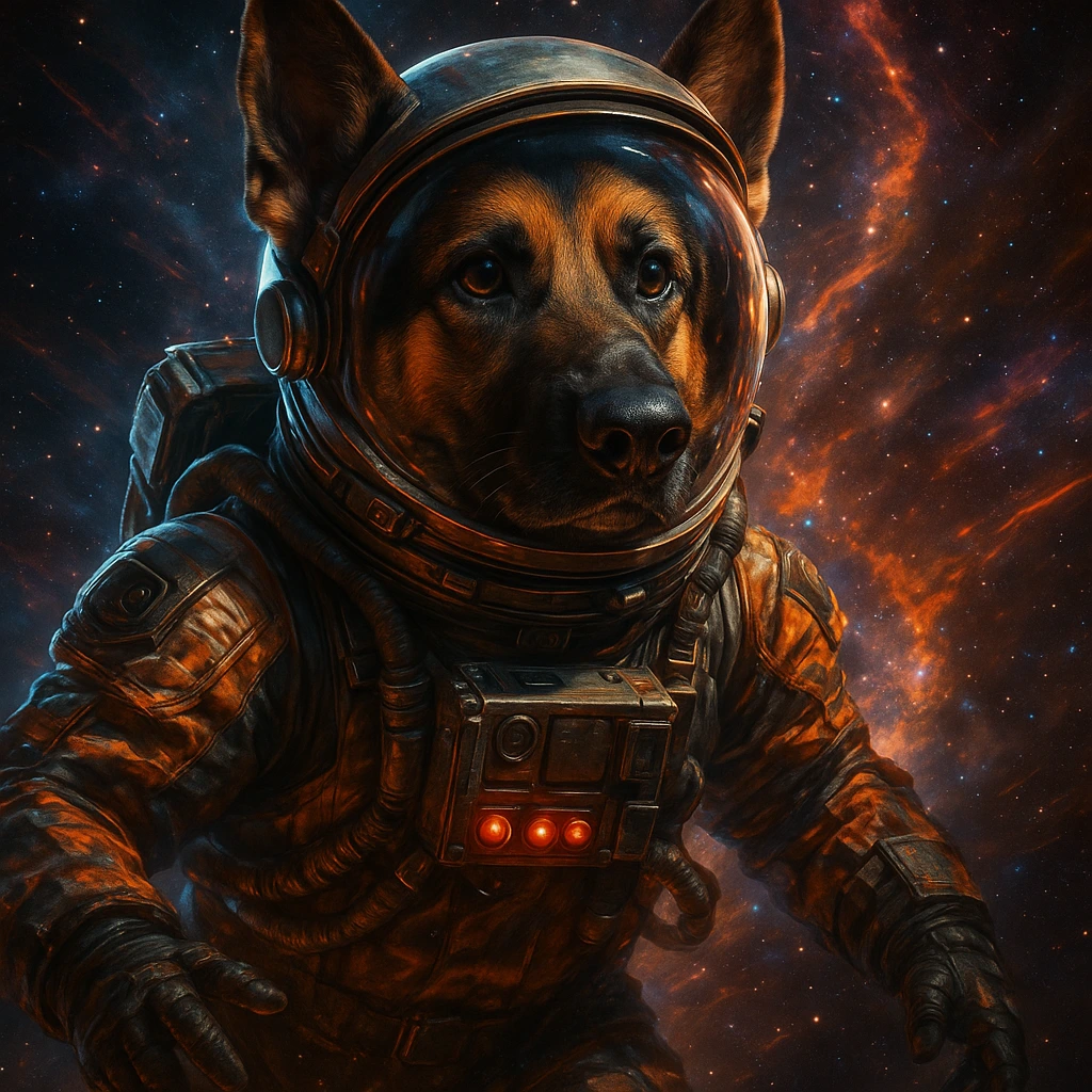 Pet transformed into astronaut