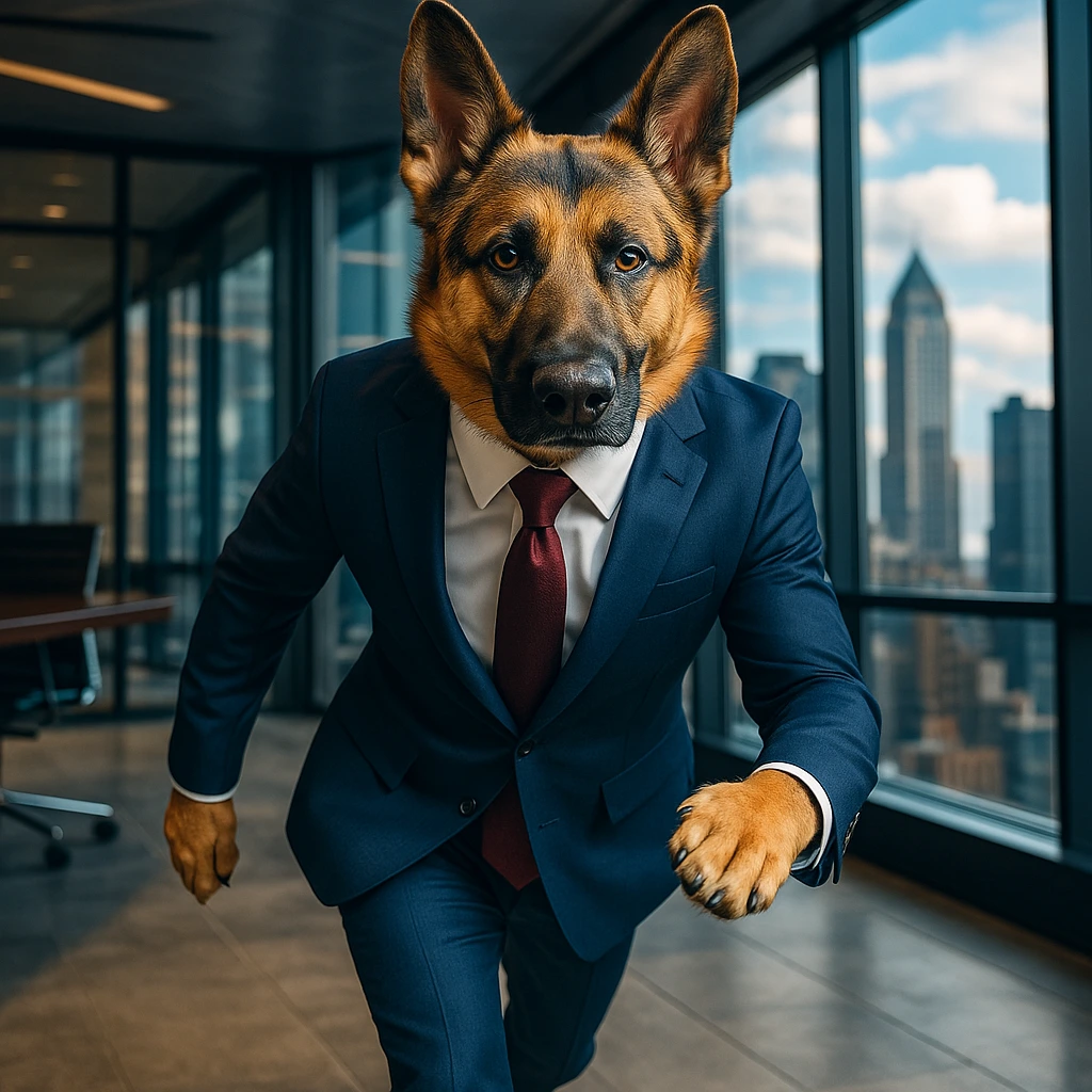 Pet transformed into business professional