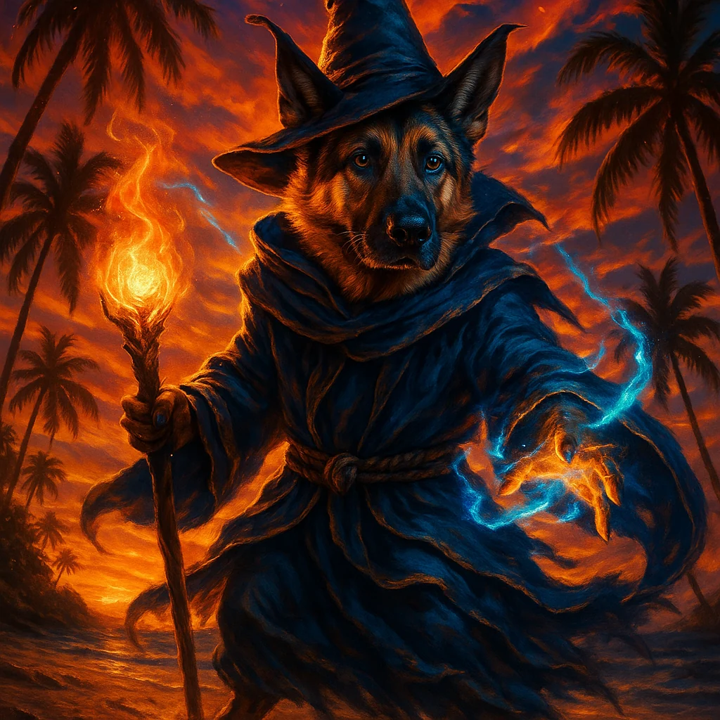 Pet transformed into wizard